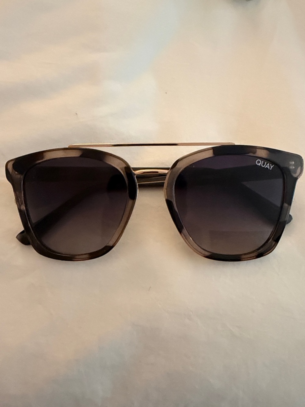 Quay Australia Tortoiseshell Frame Sunglasses with Gradient Black Lenses